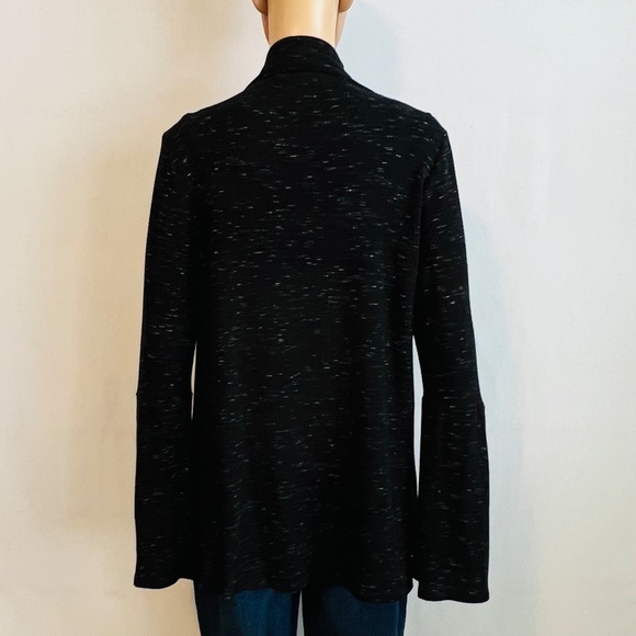 White House Black Market Open Fleecy Cardigan Cozy Black & White Women's Size M - Picture 6 of 13